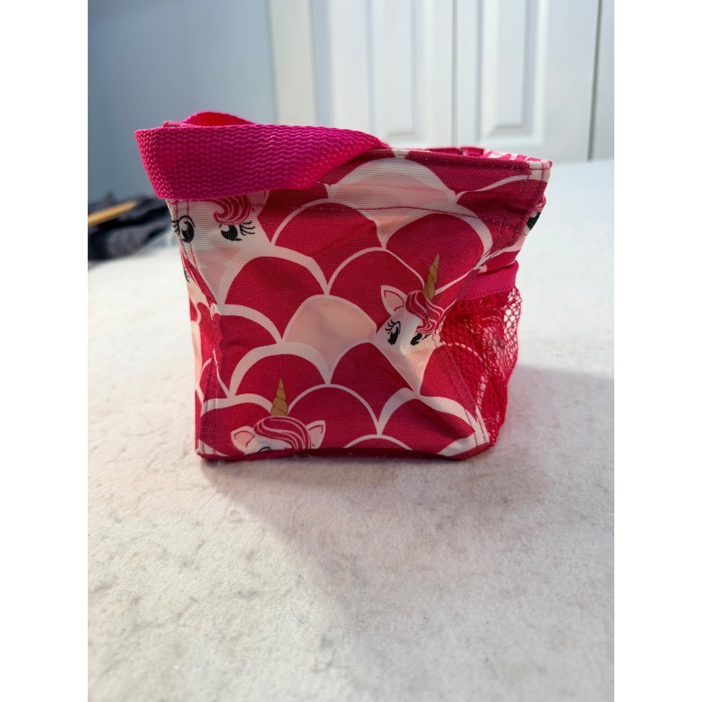 Thirty-One Littles Carry-All Caddy Pink Unicorn Mermaid Scale Mini Organizer Bag